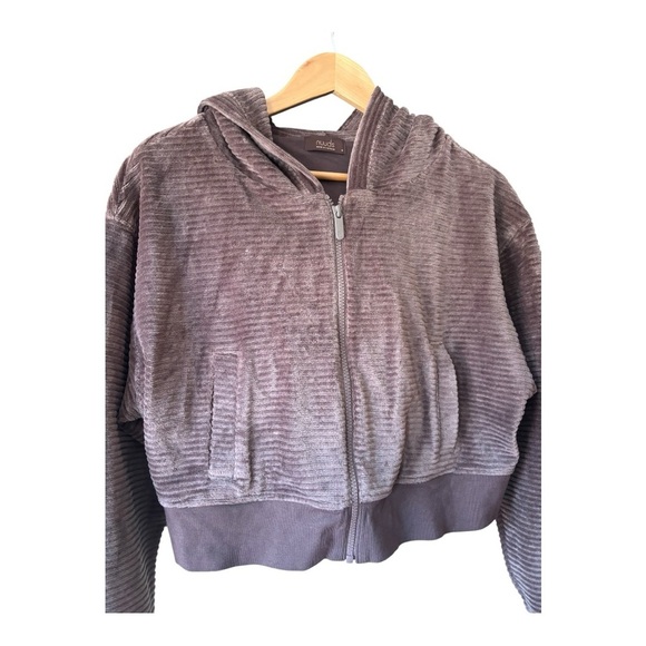 nuuds Full Zip Ribbed hoodie Chocolate Brown Size M - Picture 3 of 10